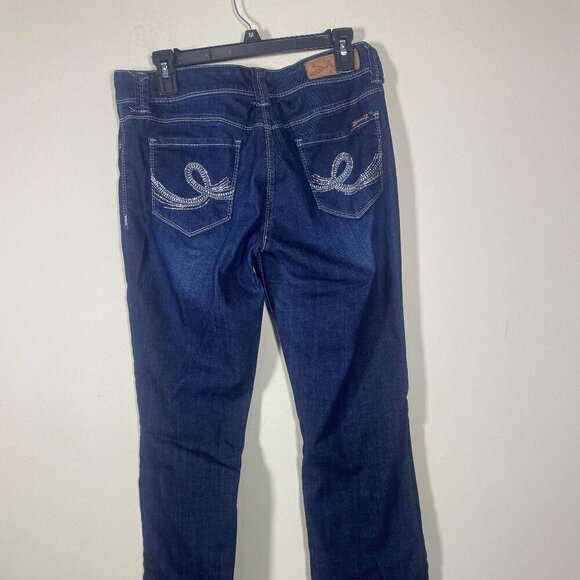 Seven Women's Baby Boot Cut Jeans Studded Pockets Low Rise Size: 30 - Picture 1 of 7
